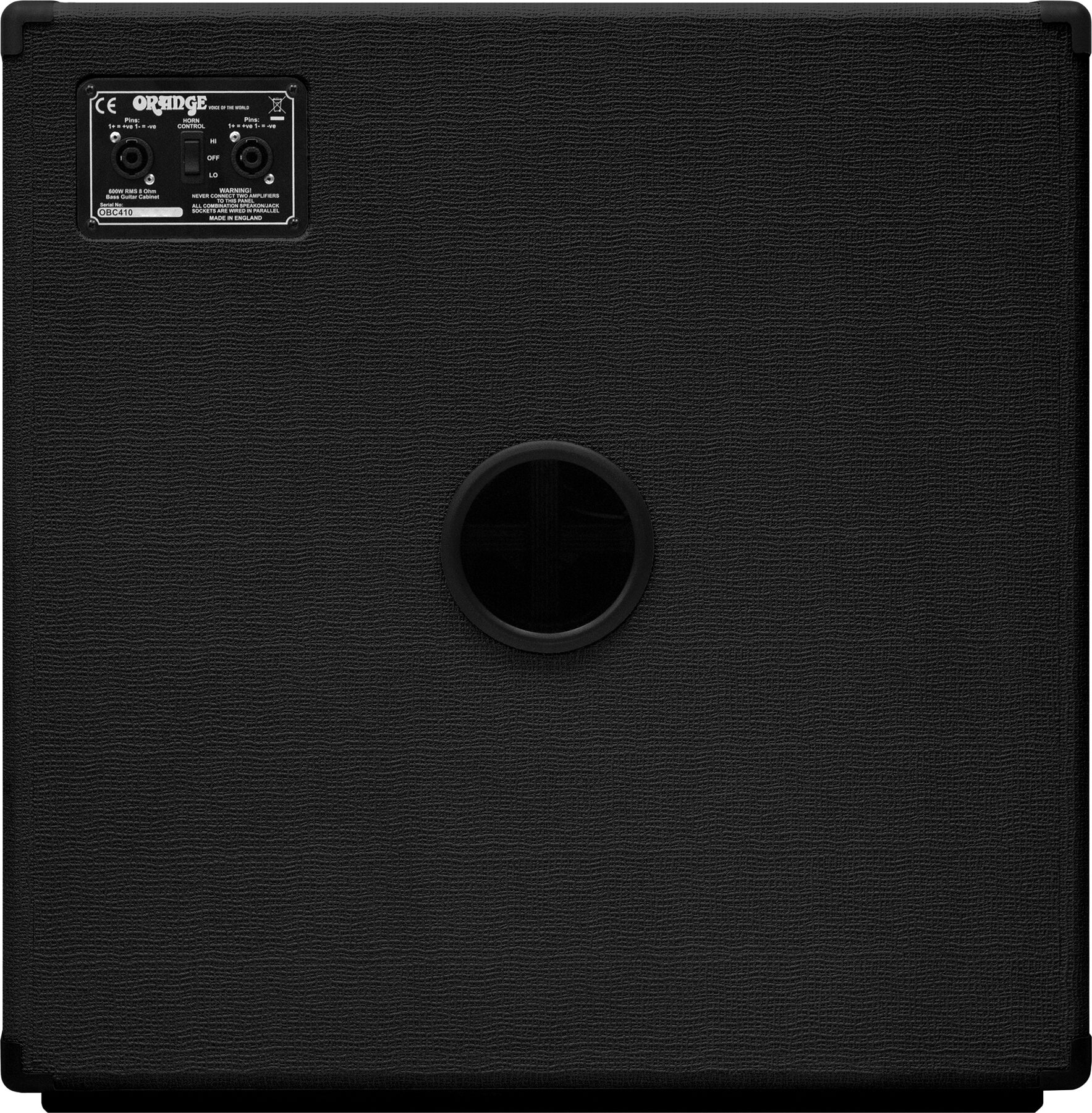 Orange OBC410 Bass Speaker Cabinet (600 Watts, 4x10"), Black, 8 Ohm, Action Position Back