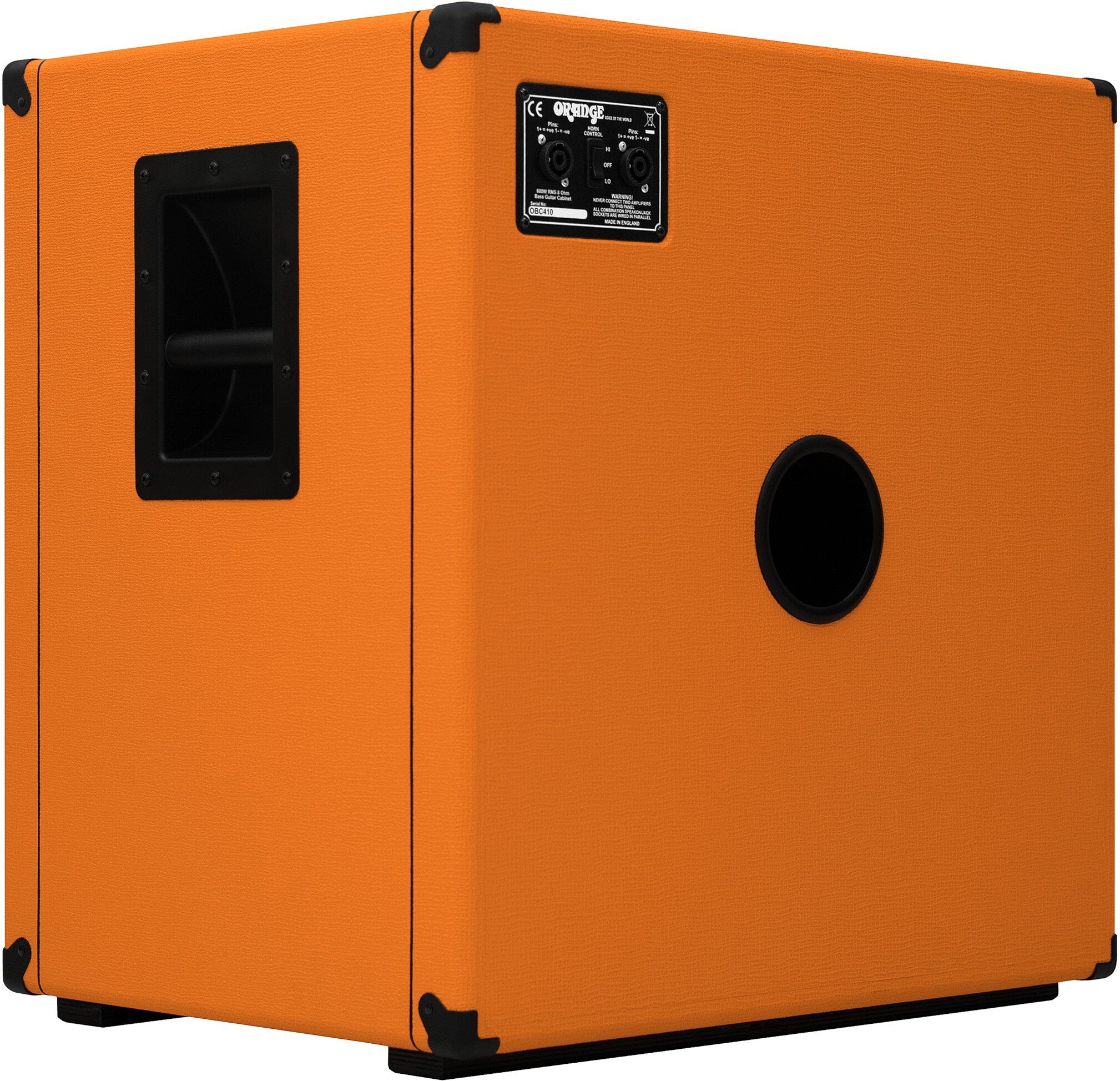 Orange OBC410 Bass Speaker Cabinet (600 Watts, 4x10"), Orange, 8 Ohm, Open Box (Good), Angled Back