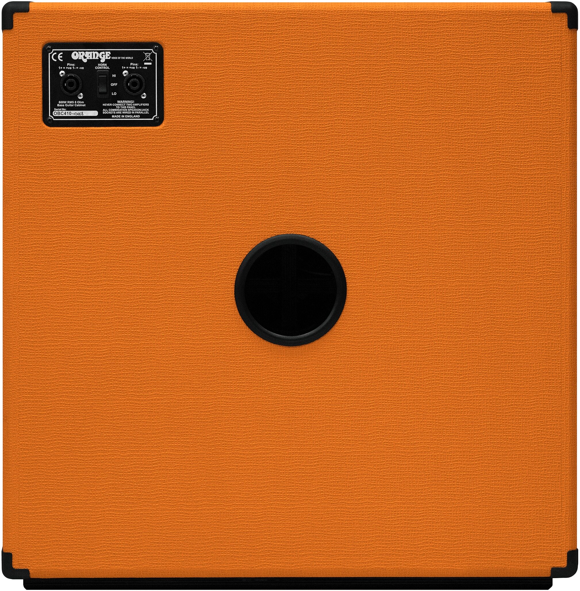 Orange OBC410 Bass Speaker Cabinet (600 Watts, 4x10"), Orange, 8 Ohm, Open Box (Good), Main Back