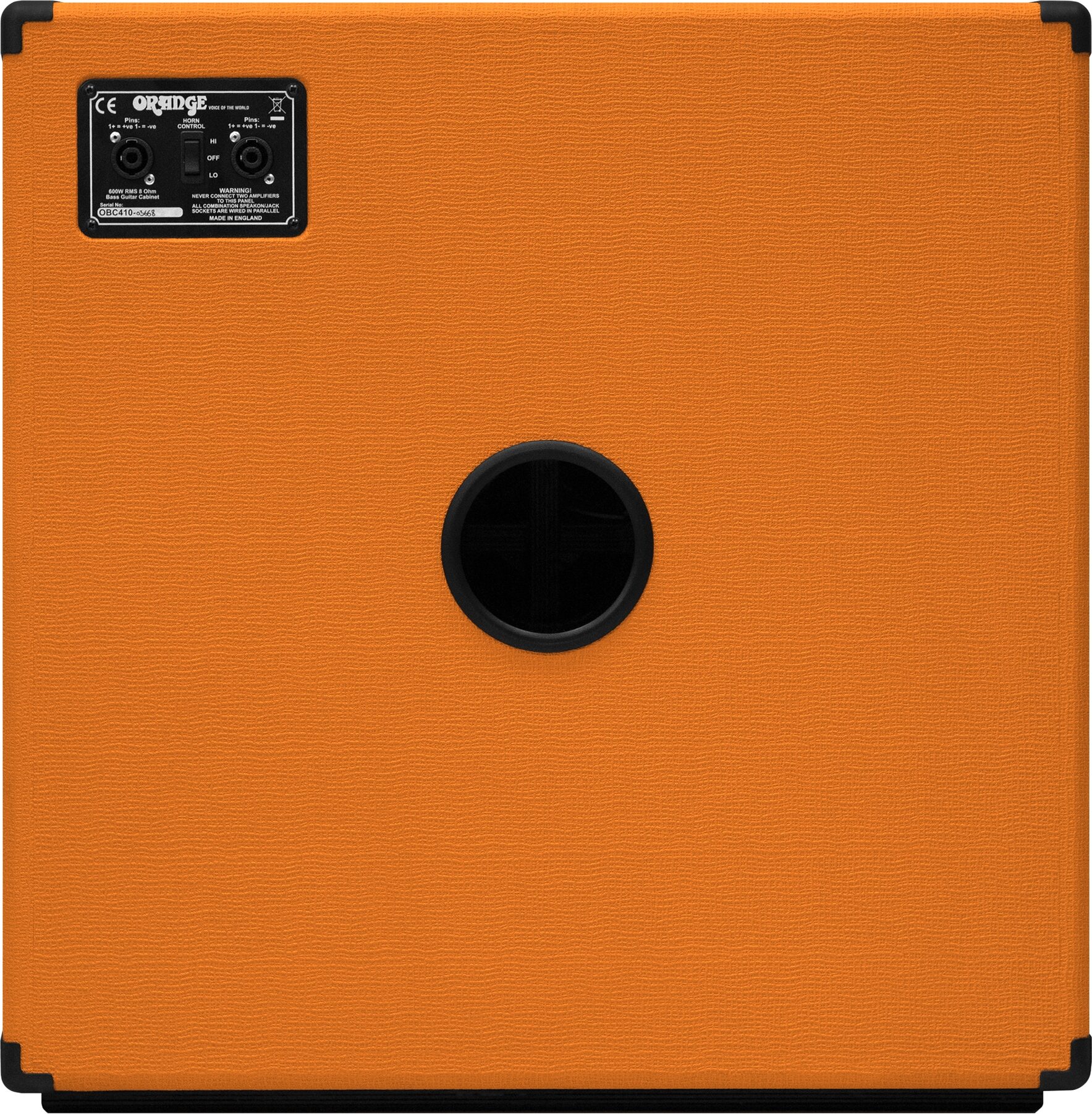 Orange OBC410 Bass Speaker Cabinet (600 Watts, 4x10"), Orange, 8 Ohm, Open Box (Good), Action Position Back