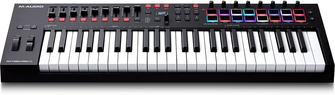 MIDI Controller Bundle 49-Key USB MIDI Keyboard Controller with Beat  Pads, Sustain Pedal and Software Suite M-Audio Oxygen Pro 49 and SP-2 