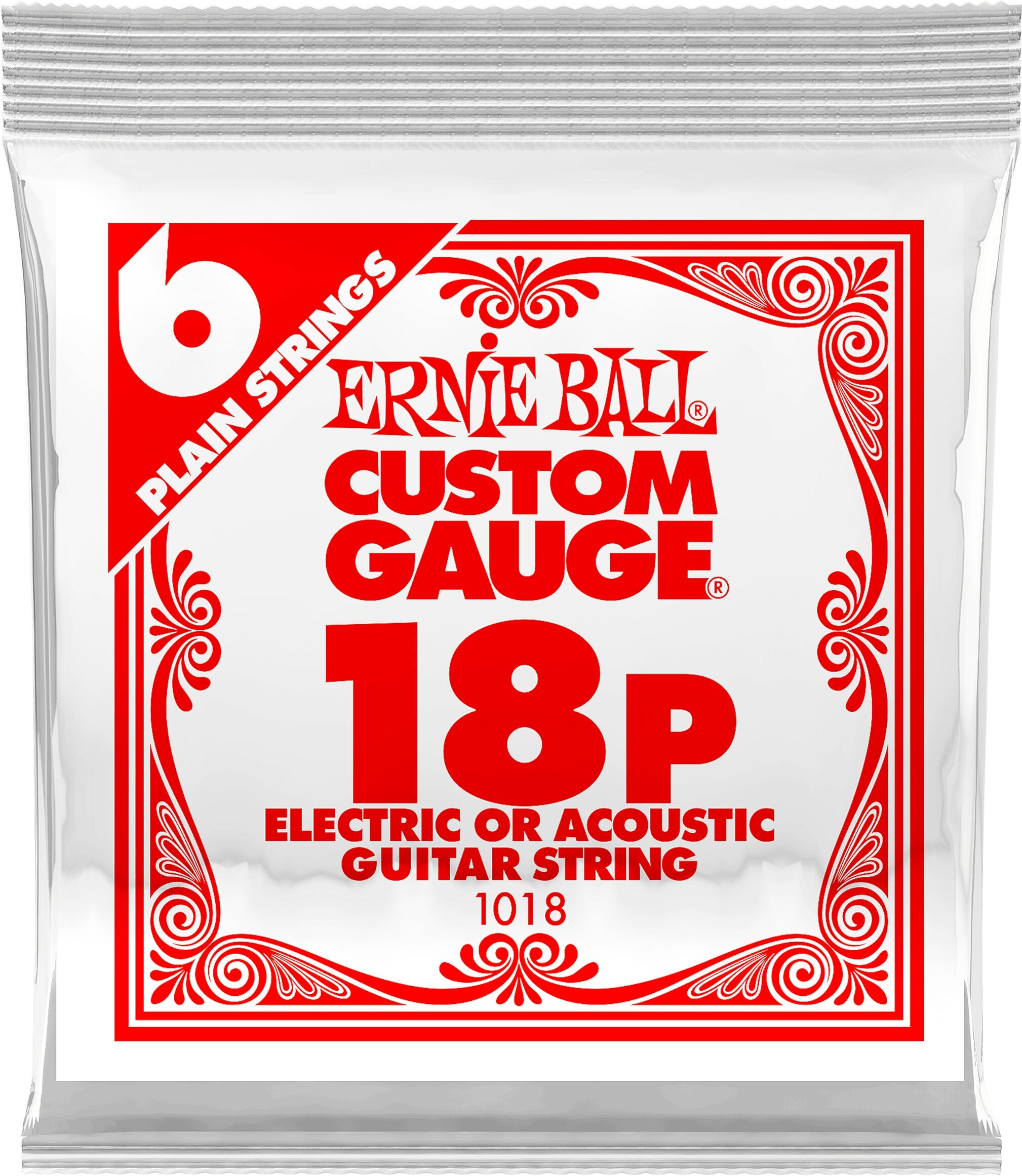 Ernie Ball Plain Steel Electric Guitar String, Action Position Back