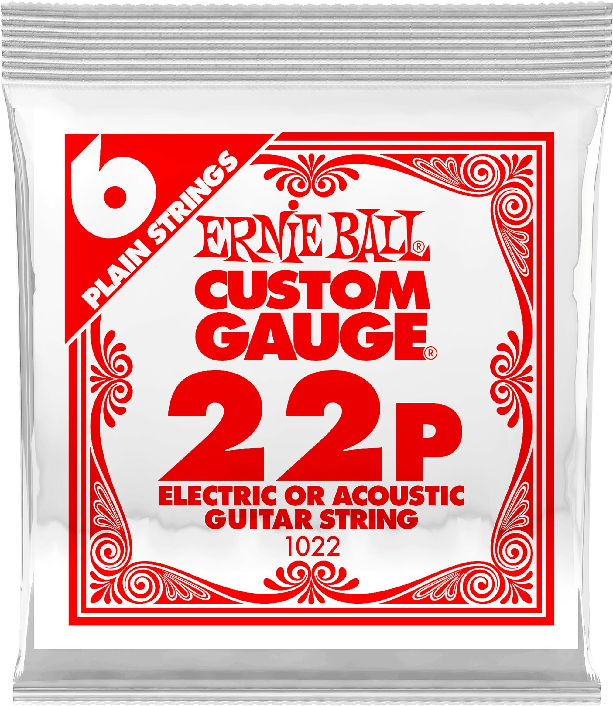 Ernie Ball Plain Steel Electric Guitar String, Action Position Back