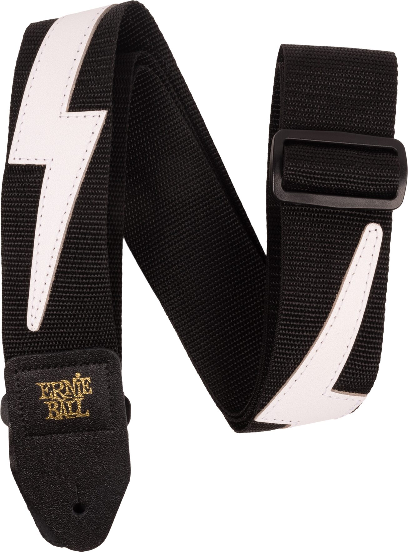 Ernie Ball Premium Guitar Strap, White Lightning, Action Position Back