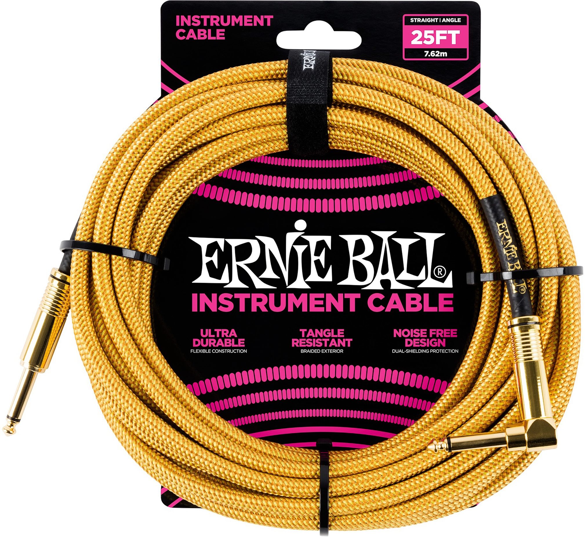 Ernie Ball Braided Guitar Cable, Action Position Back