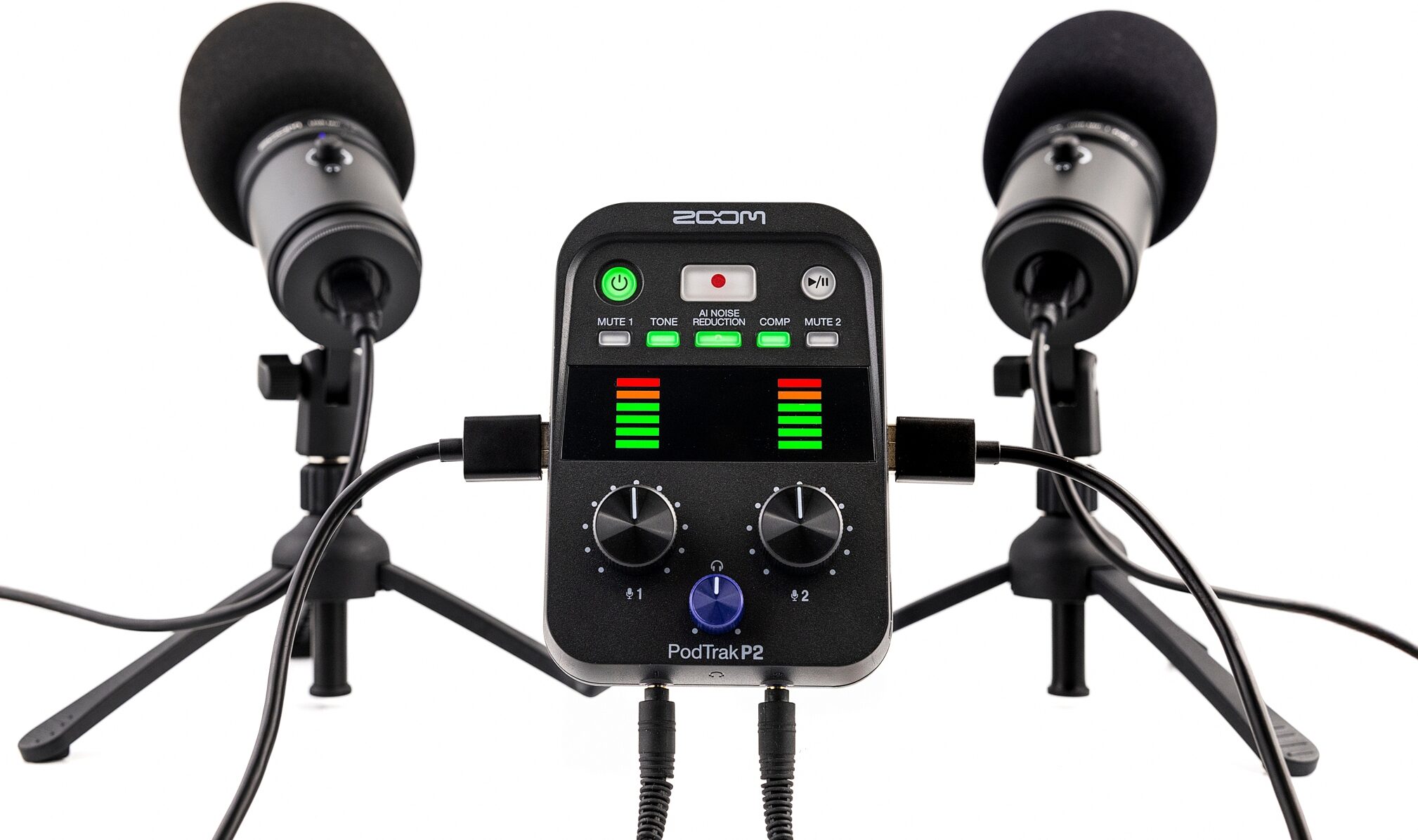 Zoom PodTrak P2 Podcast Recorder, New, Action Position Back