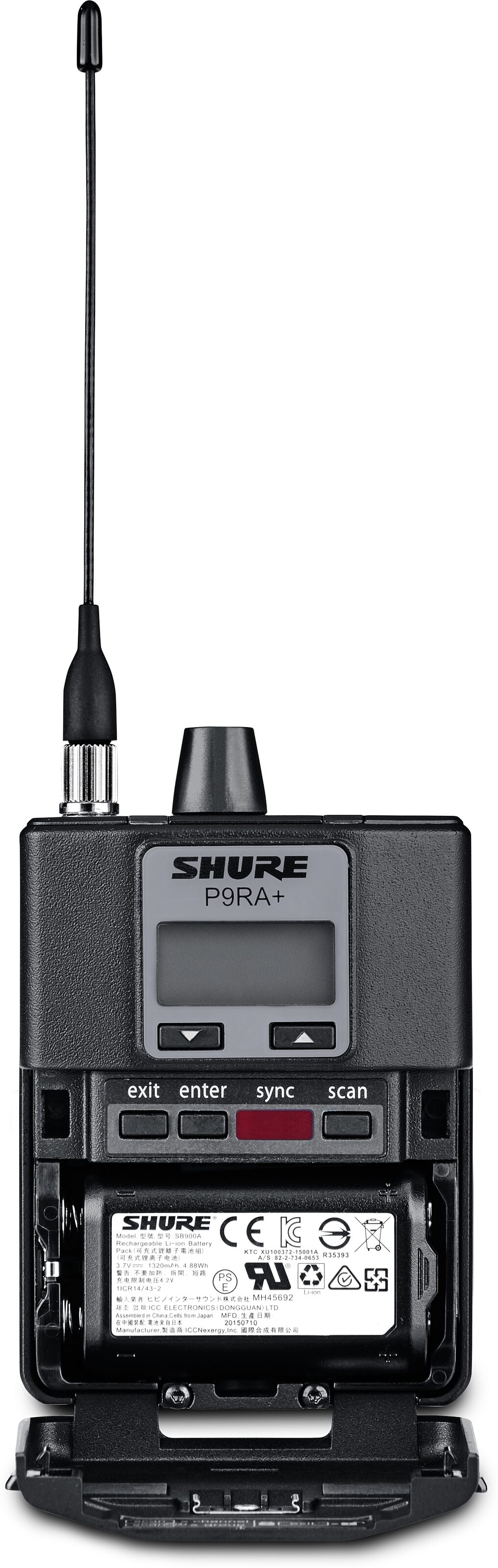 Shure PSM900 Personal Monitor System with SE425 In-Ear Headphones, Band G7, Detail Side