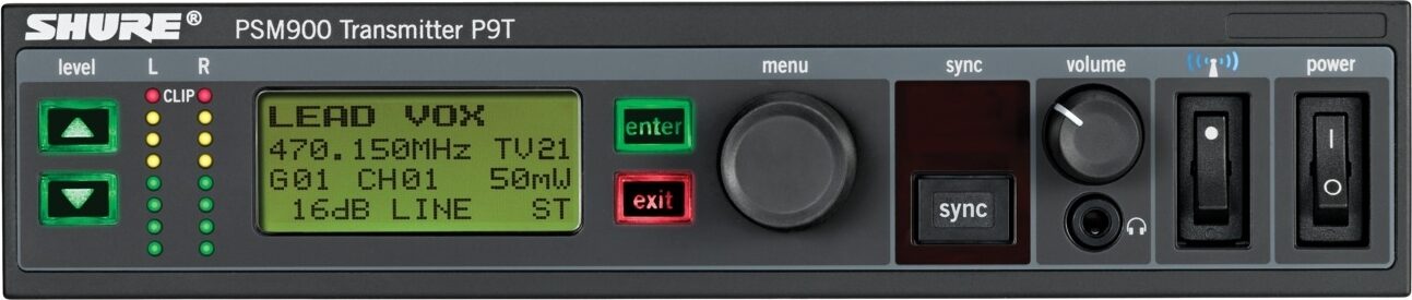 Shure PSM900 Personal Monitor System with SE425 In-Ear Headphones, Band G7, Detail Side