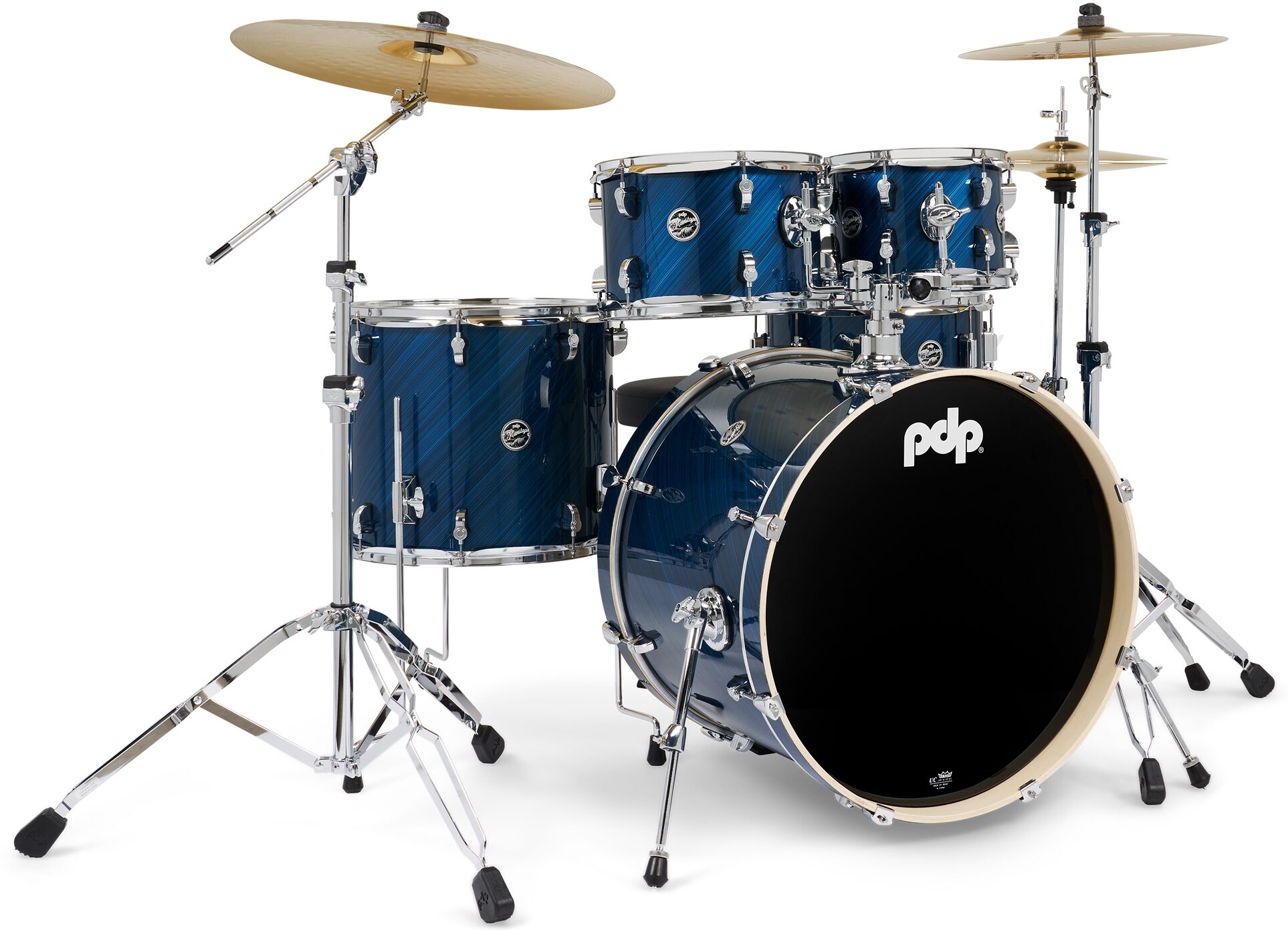 Pacific Drums PDP MainStage Complete Drum Set, 5-Piece, Twilight Blue, Action Position Back