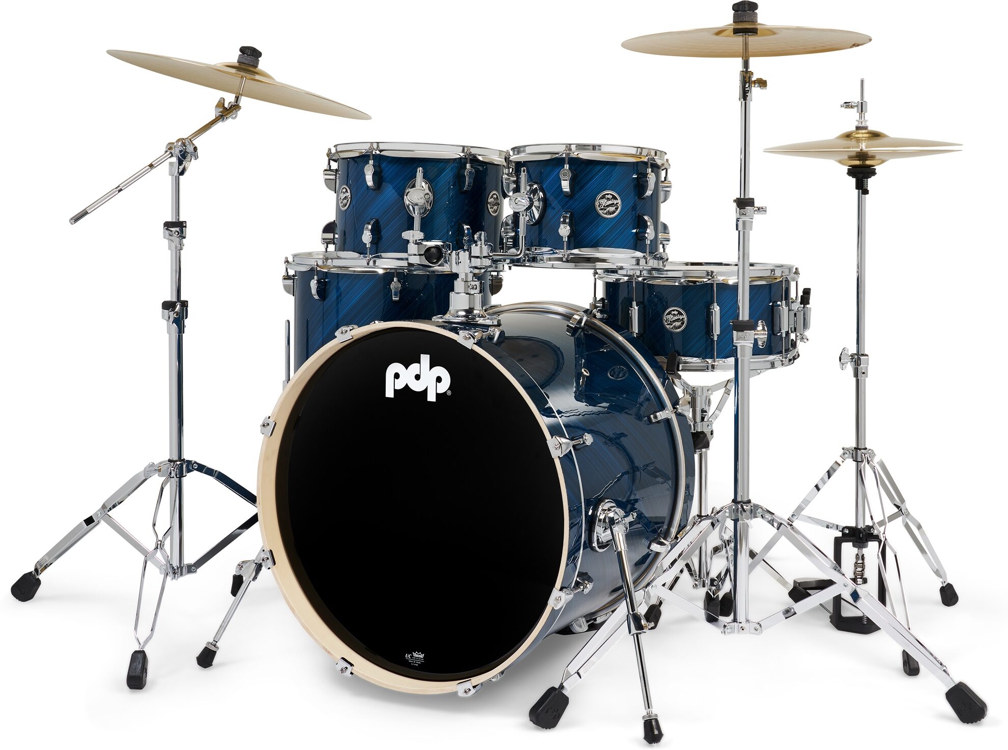 Pacific Drums PDP MainStage Complete Drum Set, 5-Piece, Twilight Blue, Action Position Back