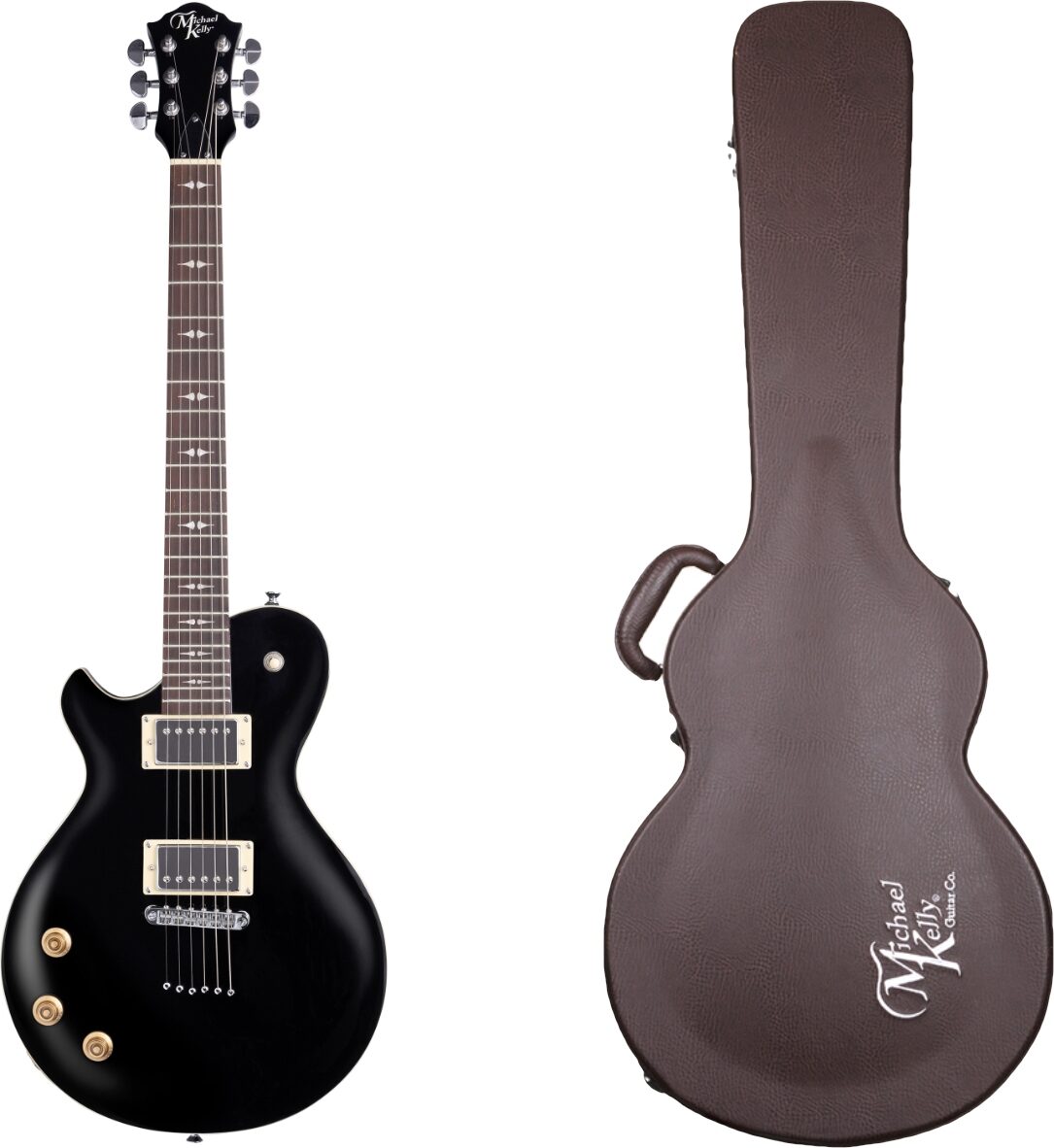 Michael Kelly Patriot Decree Standard Electric Guitar, Left Handed, Gloss Black, with Case, Main