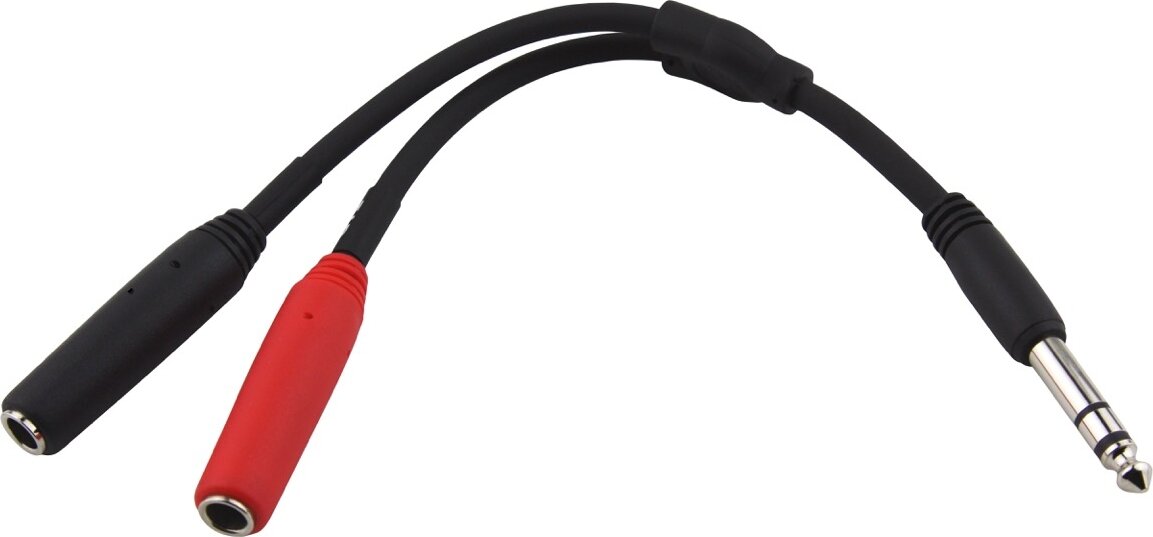 Pig Hog 1/4" Stereo to Dual 1/4" Mono Y-Cable, 6 inch, Image
