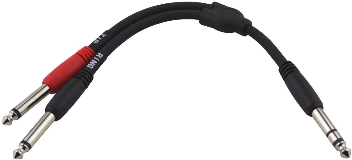 Pig Hog 1/4" TRS to Dual 1/4" Mono Y-Cable, 6 inch, Main