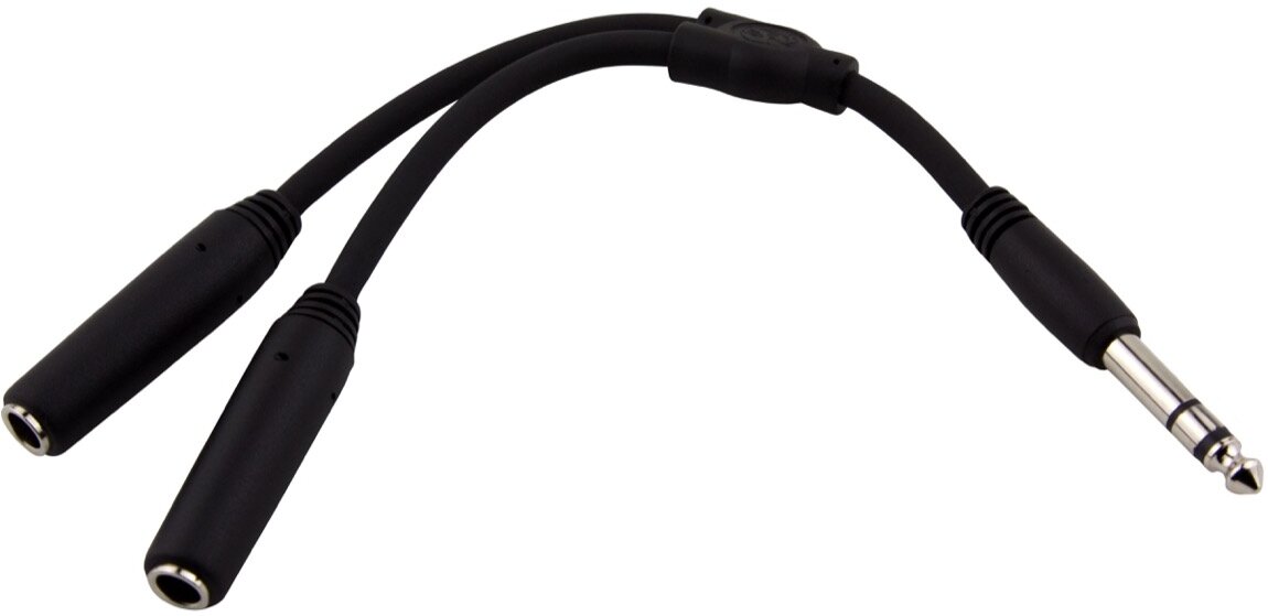 Pig Hog Stereo 1/4" Male to Dual Female 1/4" Y-Cable, 6 inch, Main