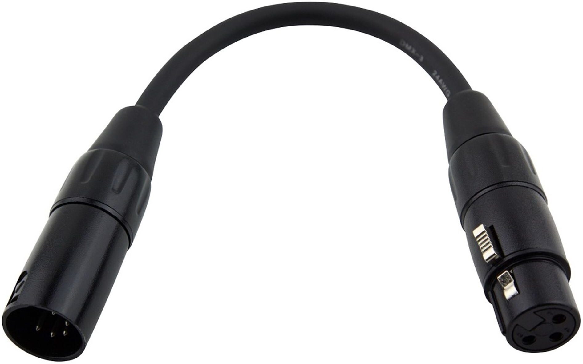 Pig Hog PX-DMX5M DMX XLR5-M TO XLR3-F Adaptor Cable, DMX Male to XLR Female, DMX Male to XLR Female