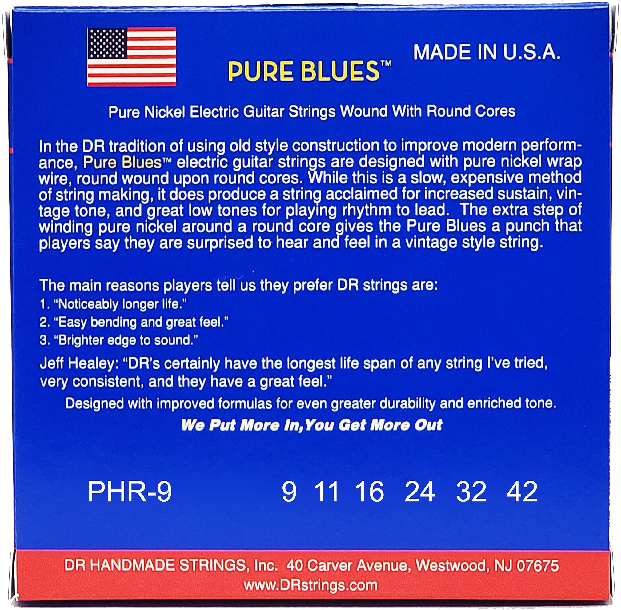 DR Strings Pure Blues Nickel Electric Guitar Strings, Light, 9-42, view