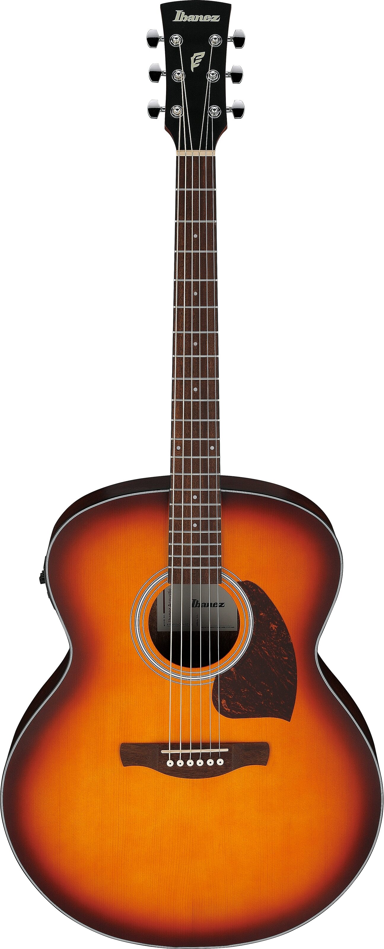 Ibanez PJ50E Acoustic-Electric Guitar, Open Pore Vintage Amber Sunburst, Action Position Back