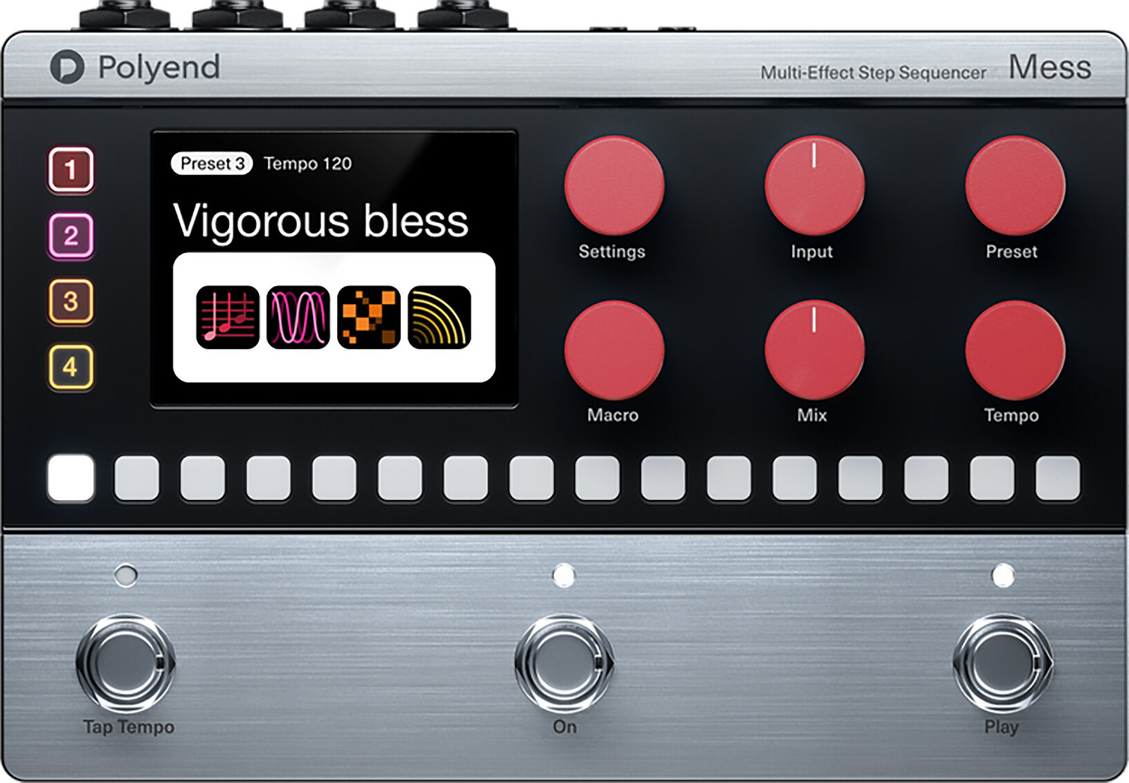 Polyend MESS Multi-Effect Step Sequencer Pedal, New, Action Position Back