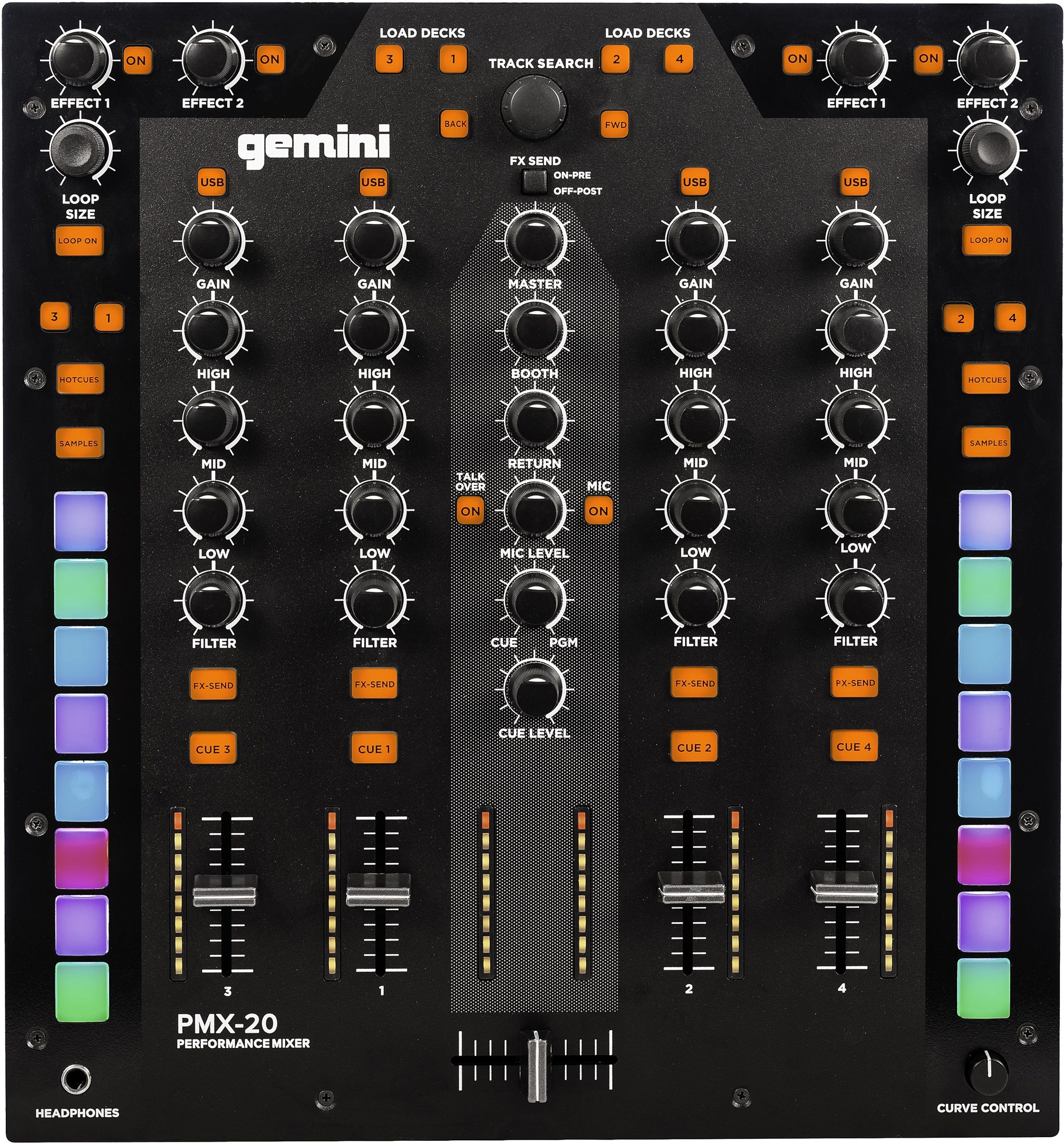 Gemini PMX-20 Digital DJ Performance Mixer, Action Position Back