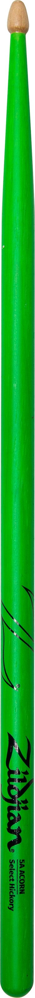 Zildjian 5A Acorn Wood Tip Drumsticks, Action Position Back