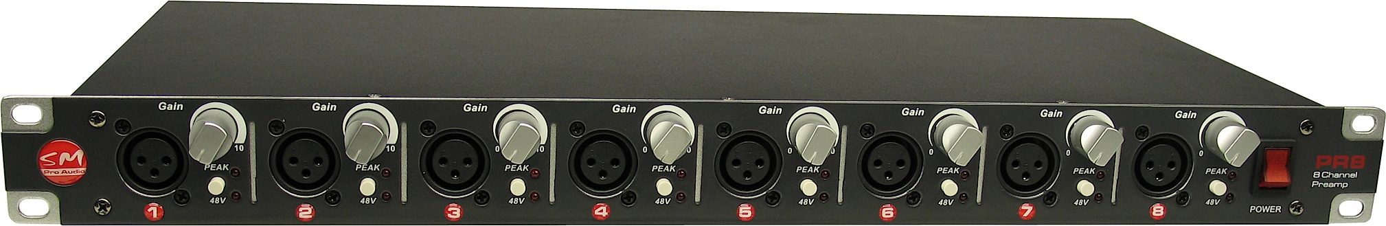 SM Pro Audio PR8 8-Channel Microphone Preamp, Main