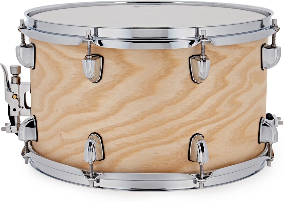 Premier Artist 6-Ply Birch Snare Drum, Natural Ash, 8x14 inch, Action Position Back