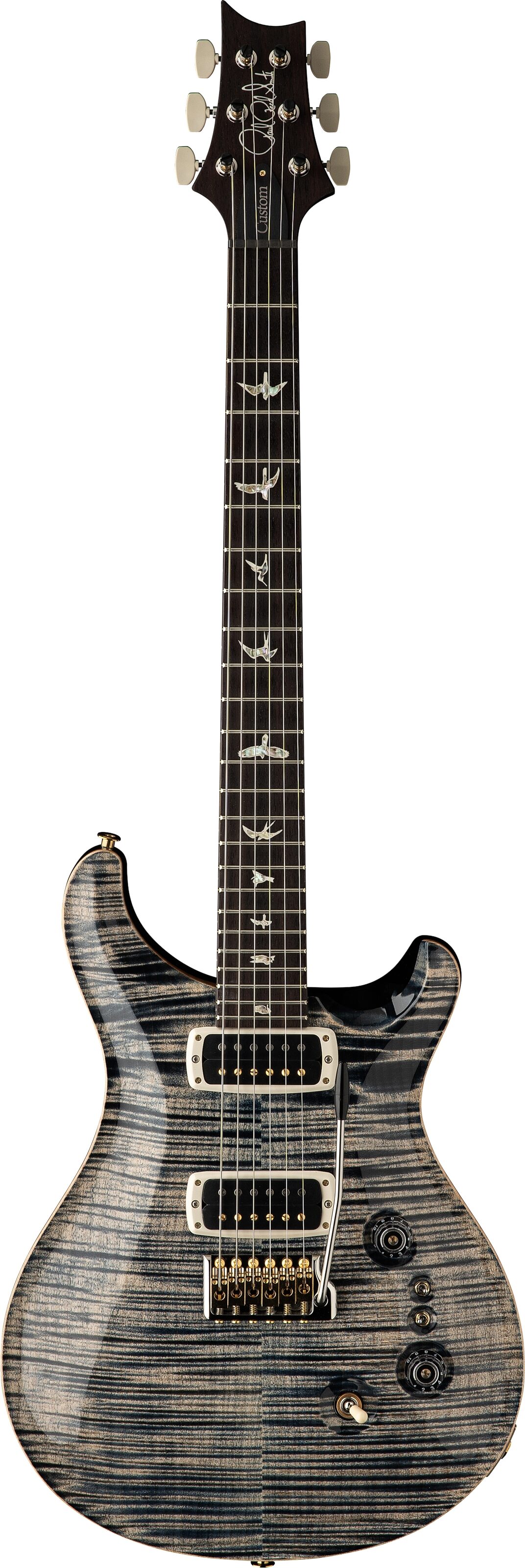 PRS Paul Reed Smith Custom 24-08 10-Top Pattern Thin Electric Guitar (with Case), Faded Whale Blue, Action Position Back
