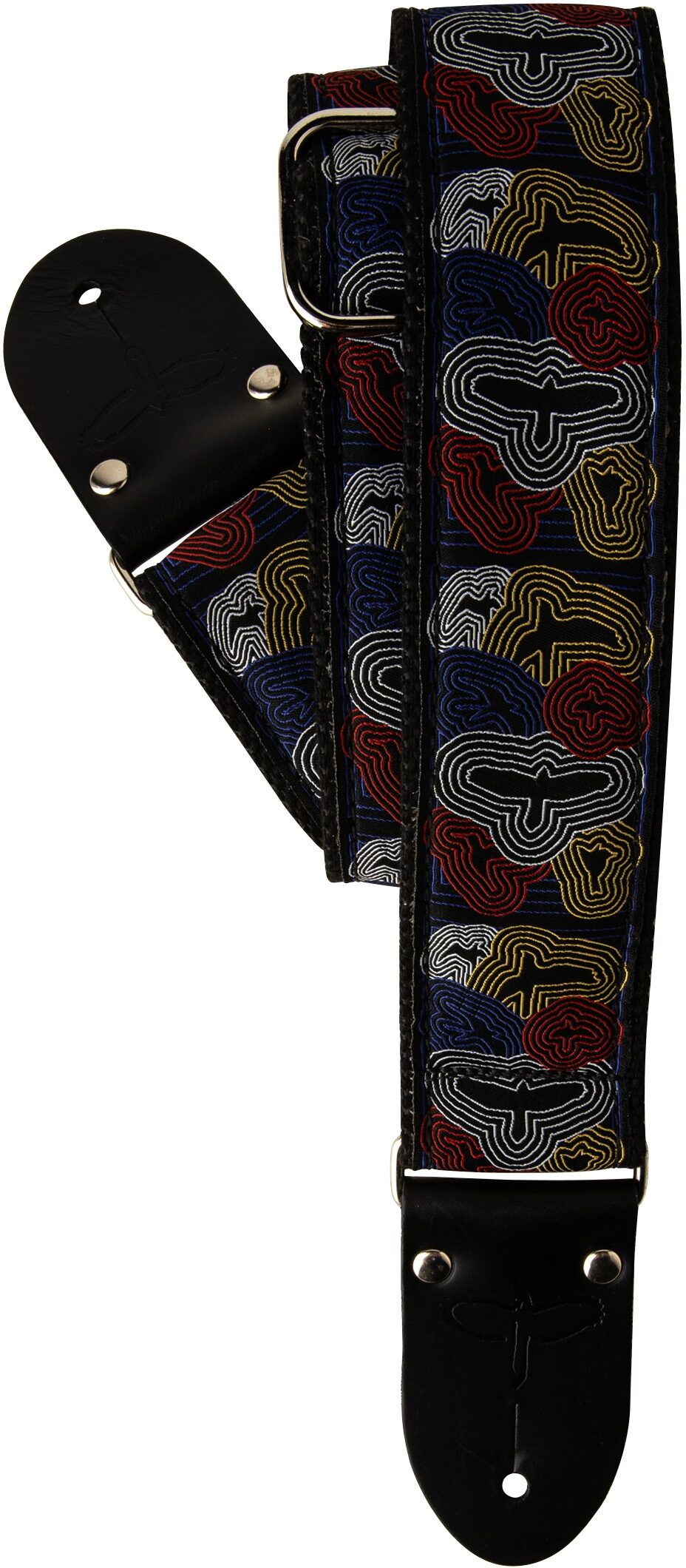 PRS Jacquard Guitar Strap, Retro Sonar Birds, 2 inch, Action Position Back