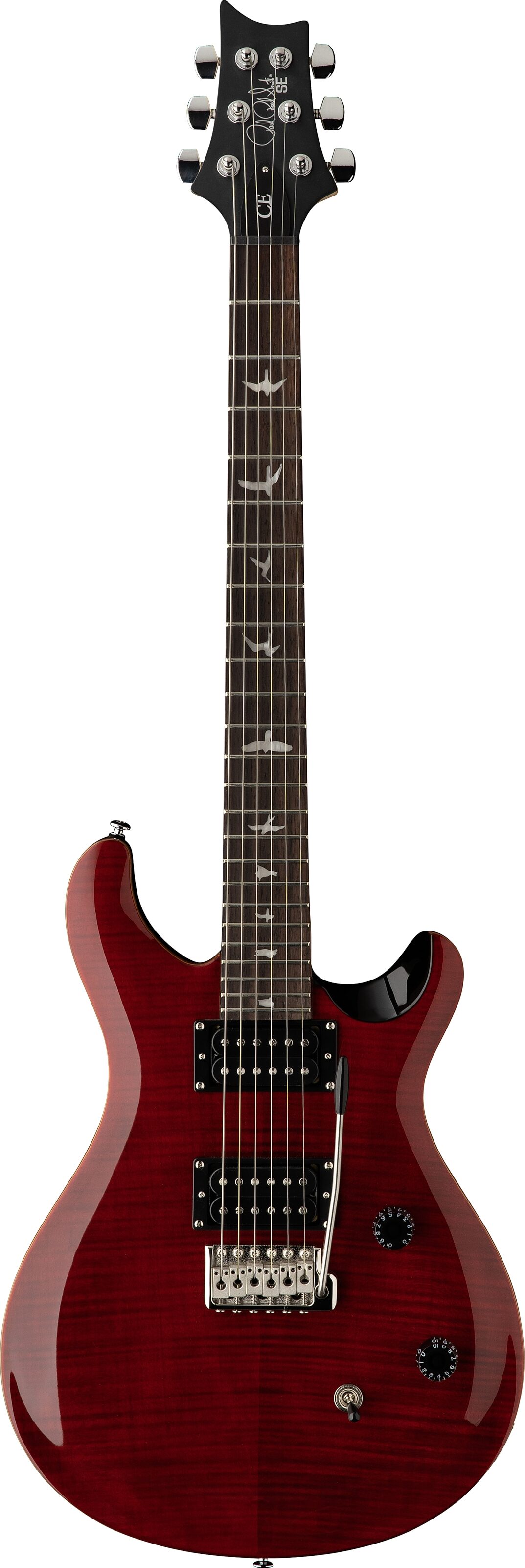 PRS Paul Reed Smith SE CE 24 Electric Guitar (with Gig Bag), Black Cherry, Action Position Back