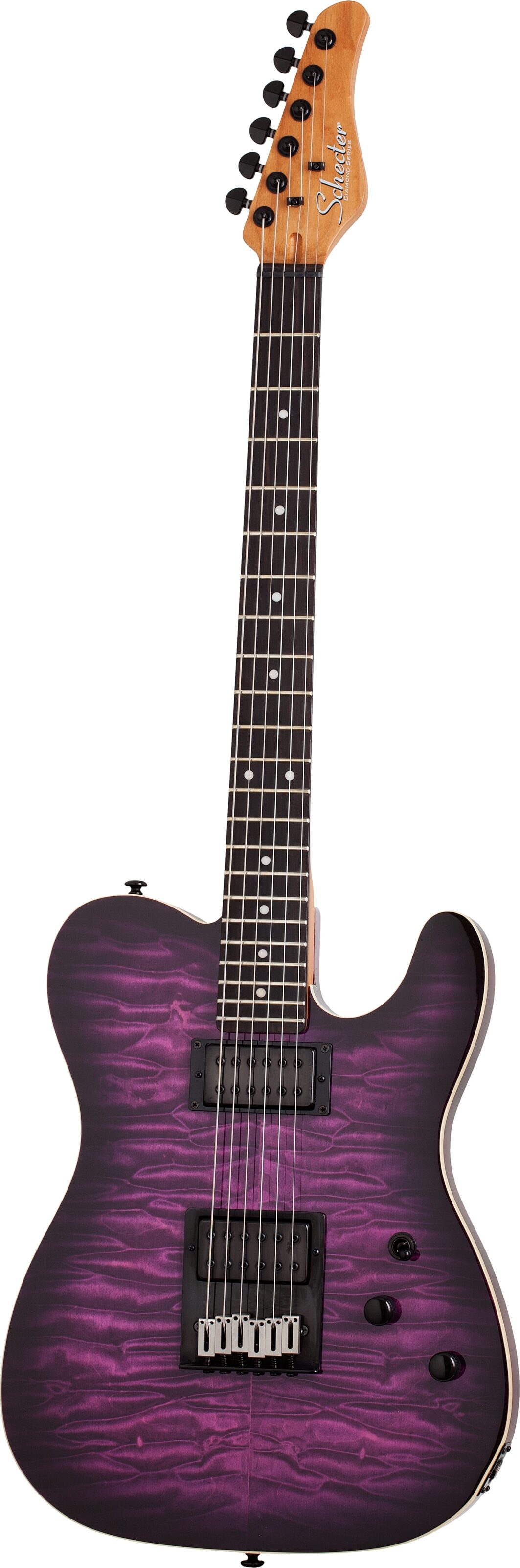 Schecter PT Pro Electric Guitar, Transparent Purple Burst, Open Box (Good), Action Position Back