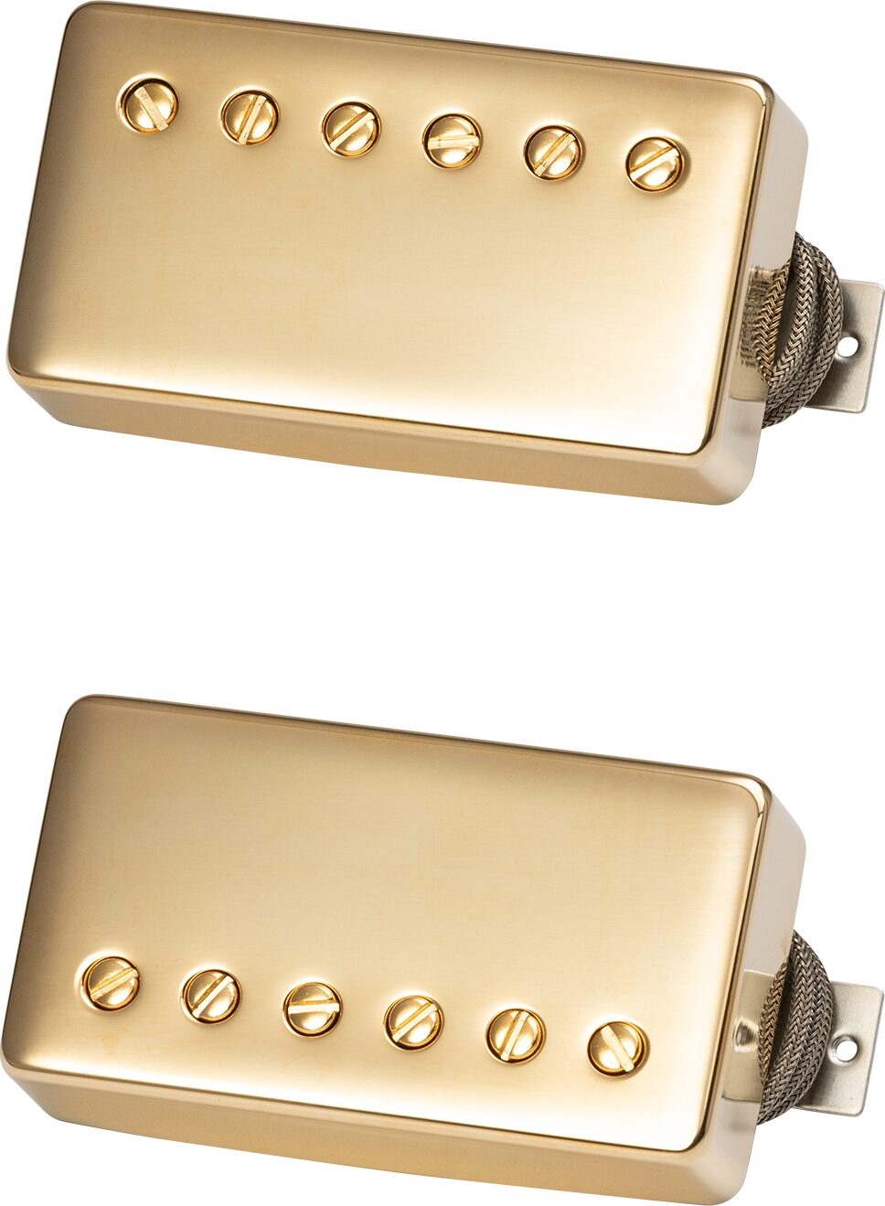 Gibson Custombucker Matched Set Electric Guitar Pickups, Gold Cover, Action Position Back