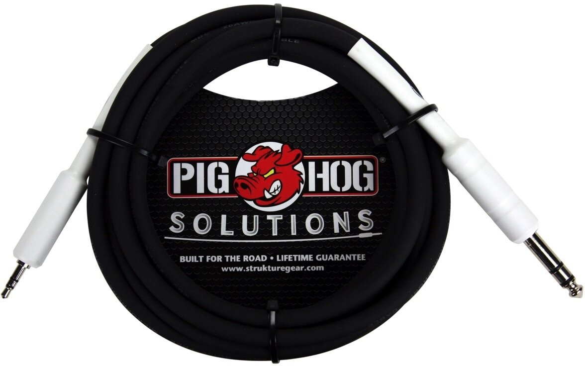 Pig Hog PX48J6 1/4" TRS (Male) to 3.5mm (Male) Adaptor Cable, 3 foot, Main