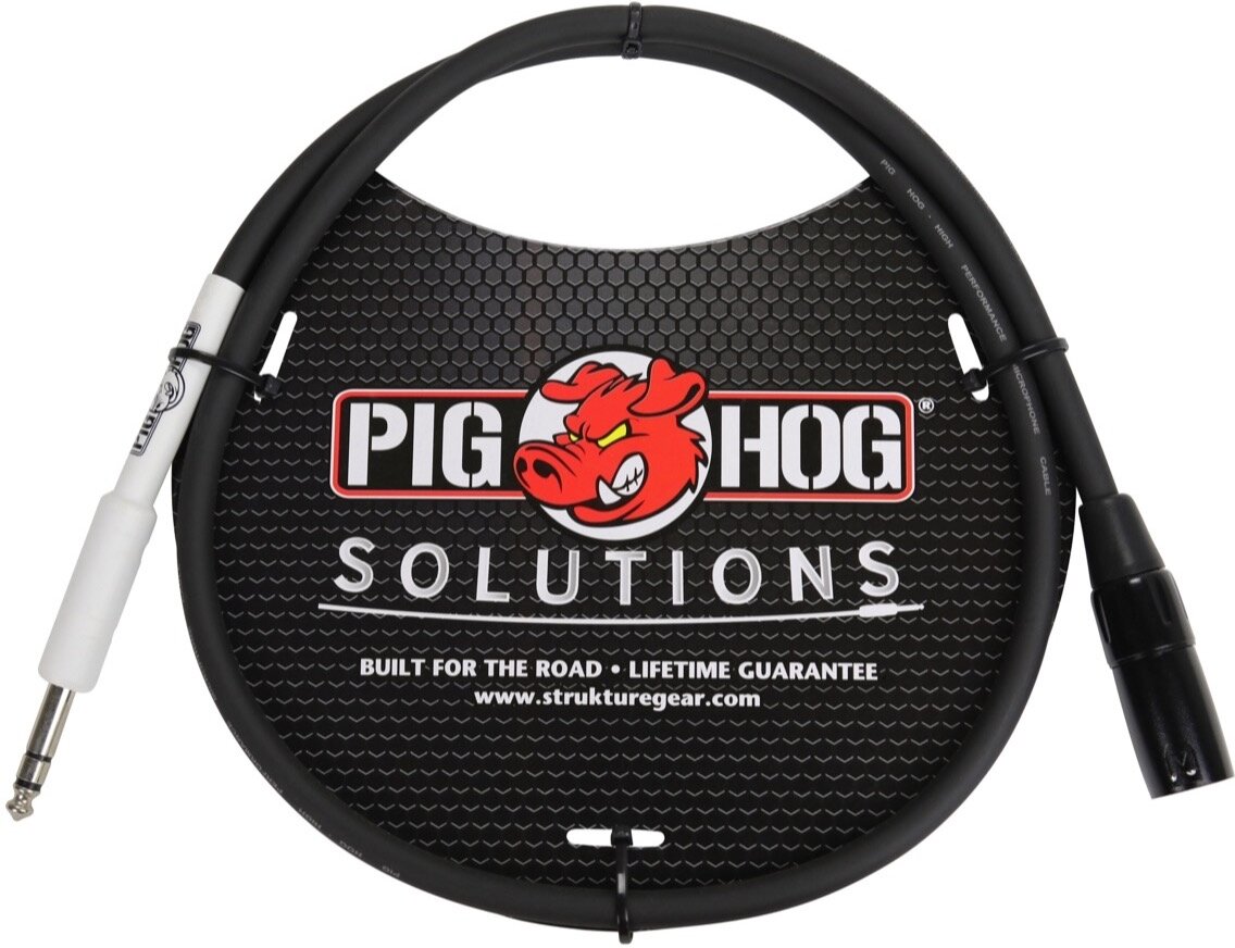 Pig Hog XLR (Male) to 1/4" TRS (Male) Adaptor Cable, 3 foot, Main