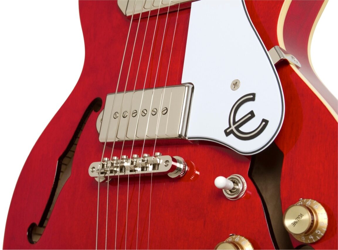 Epiphone Casino Coupe Electric Guitar, Cherry - Bridge