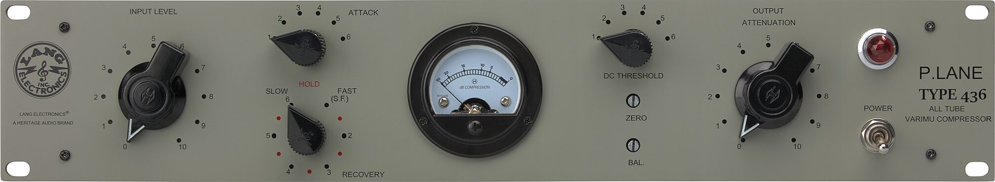 Heritage Audio & Lang Electronics P.LANE TYPE 436 All-Tube Compressor, New, Action Position Back