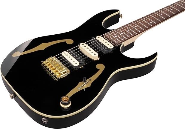 Ibanez PGM50 Paul Gilbert Premium Electric Guitar (with Gig Bag), Black, Action Position Back