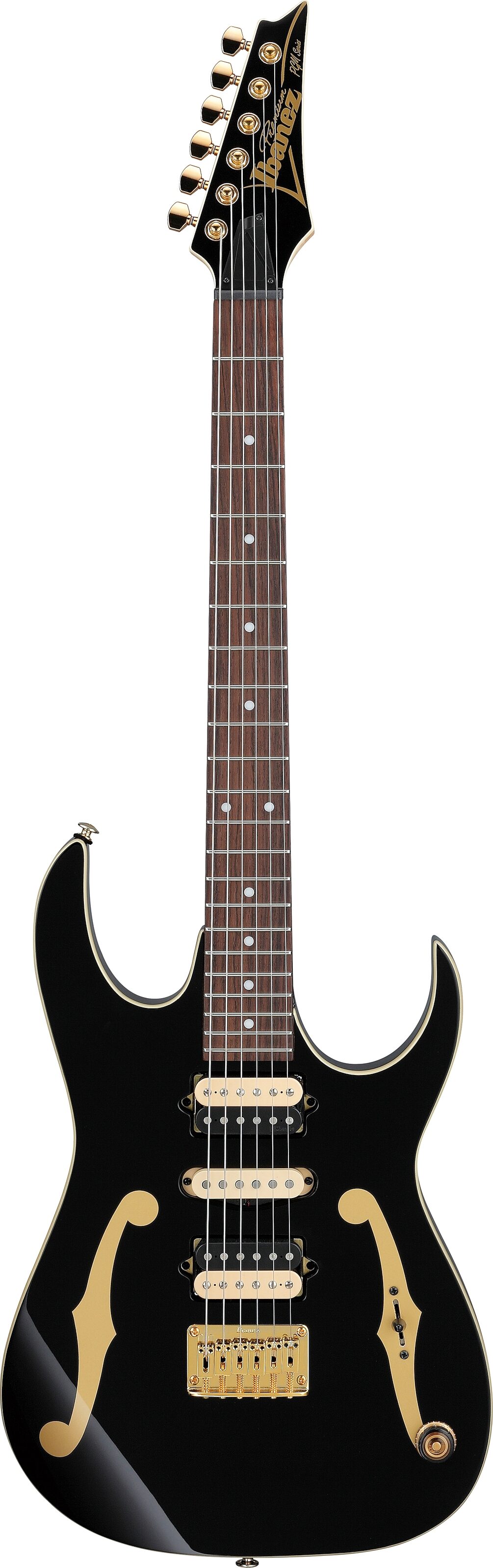 Ibanez PGM50 Paul Gilbert Premium Electric Guitar (with Gig Bag), Black, Action Position Back