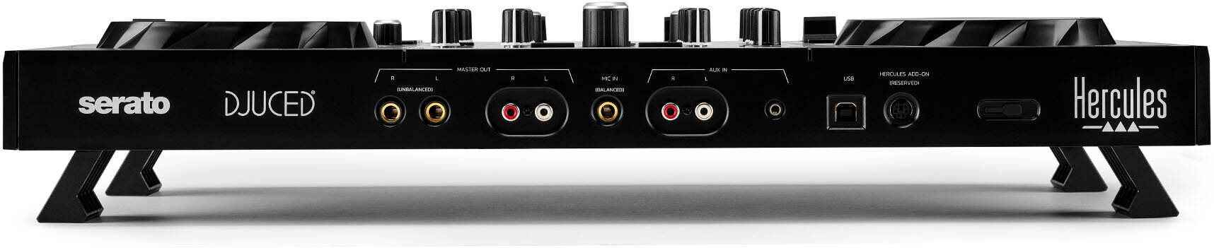 Hercules DJControl Inpulse 500 DJ Controller, Limited-Edition Silver, with Included Carry Case, Rear