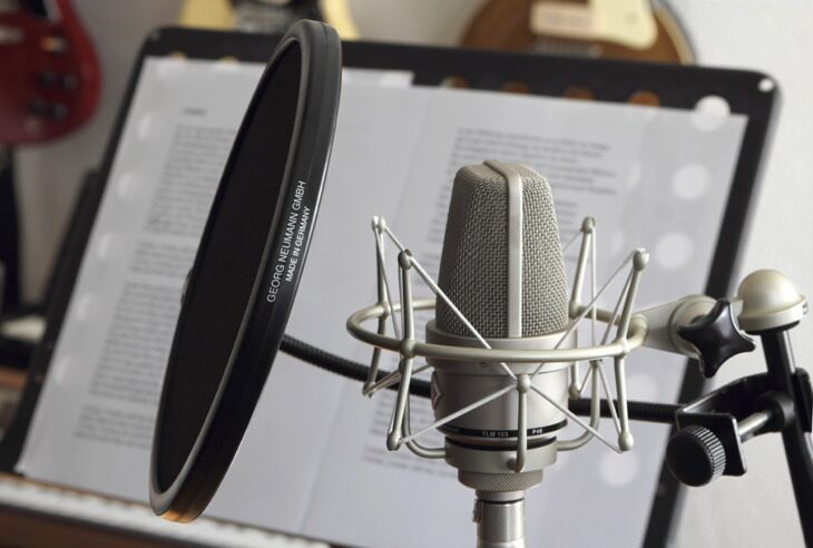 Neumann TLM 103 Mono Set Large-Diaphragm Condenser Microphone with Shock Mount and Aluminum Case, Nickel, TLM 103 Mono Set, In Use 4