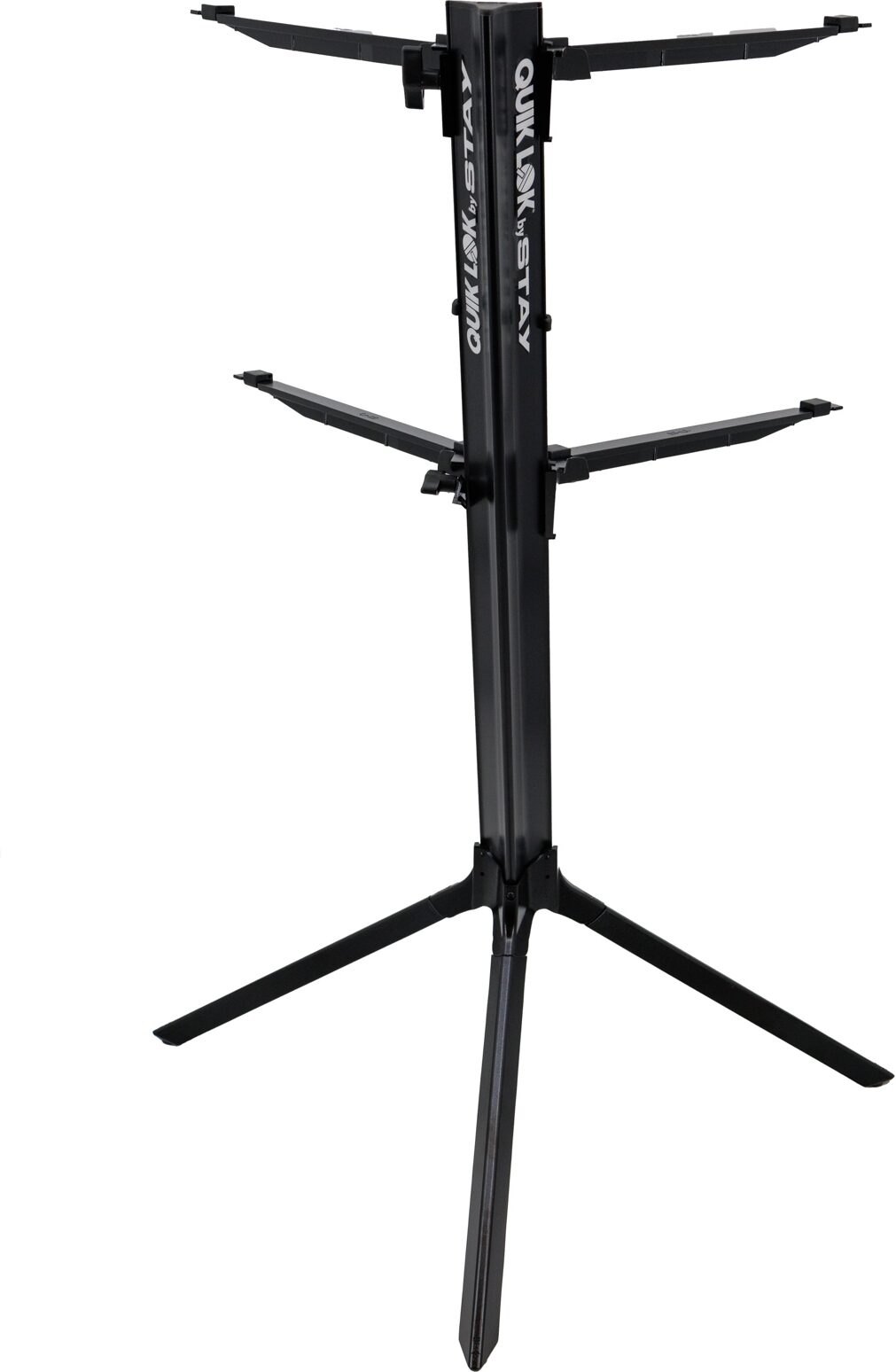 Quik Lok by Stay Music Slim Keyboard Stand (2-Tier), Black, Action Position Back