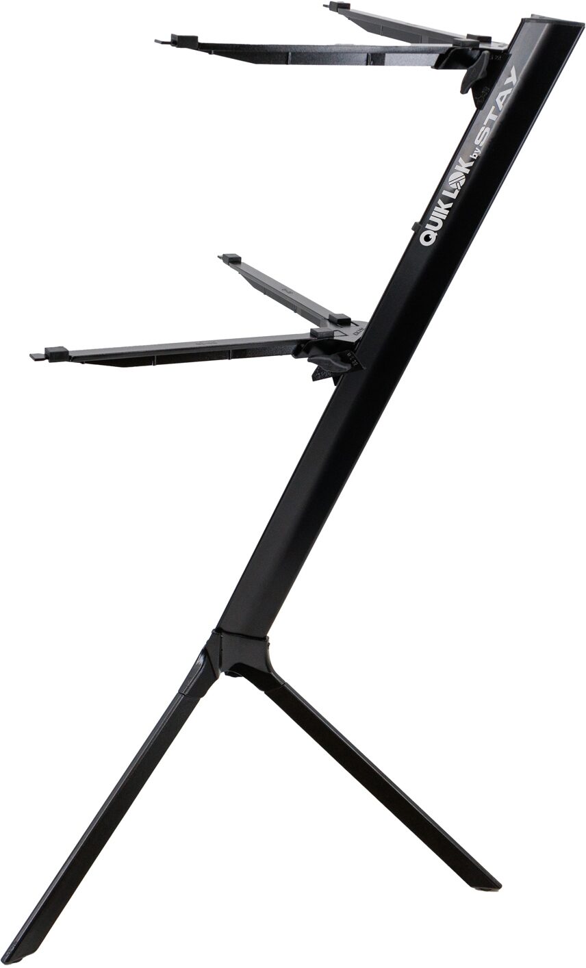 Quik Lok by Stay Music Slim Keyboard Stand (2-Tier), Black, Action Position Back