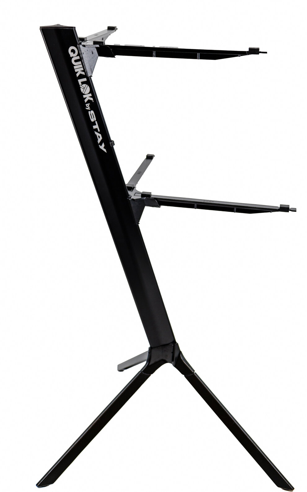 Quik Lok by Stay Music Slim Keyboard Stand (2-Tier), Black, Action Position Back