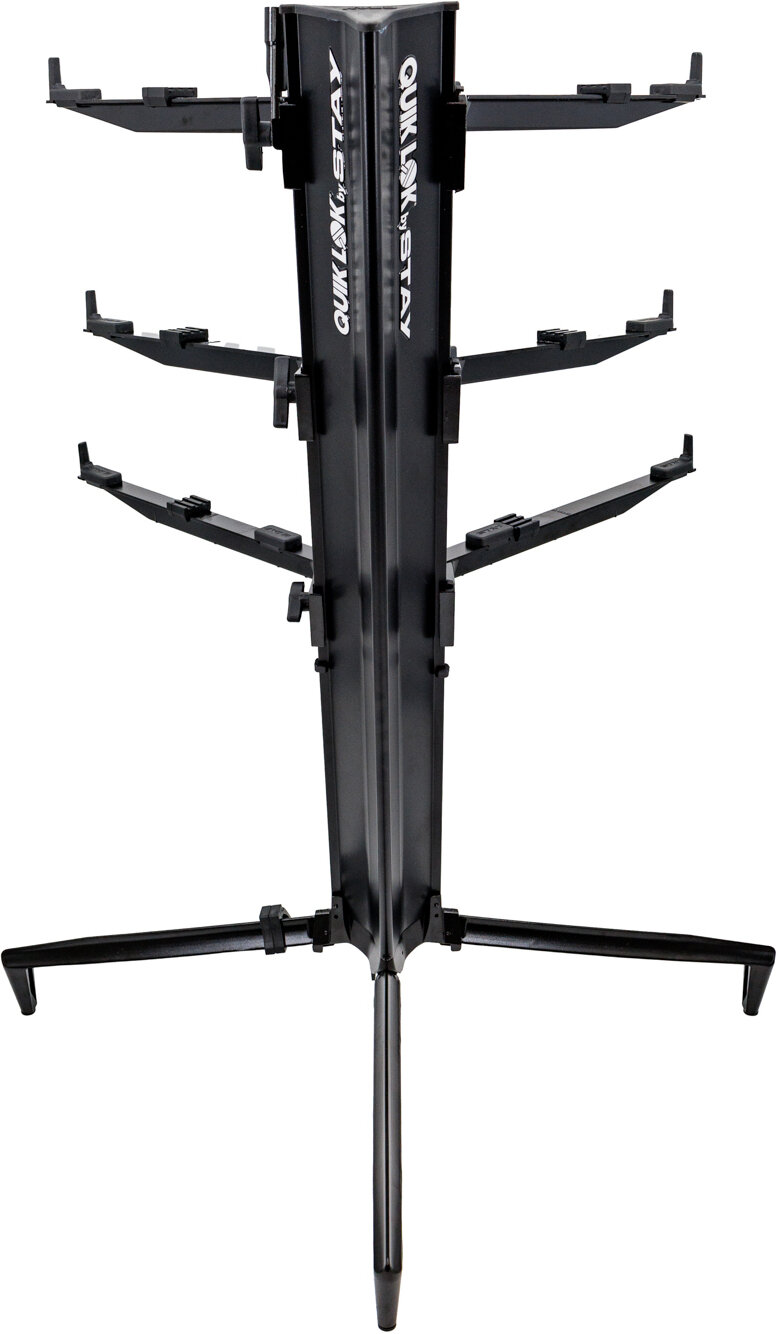 Quik Lok by Stay Music Tower 3-Tier Keyboard Stand, Black, Action Position Back