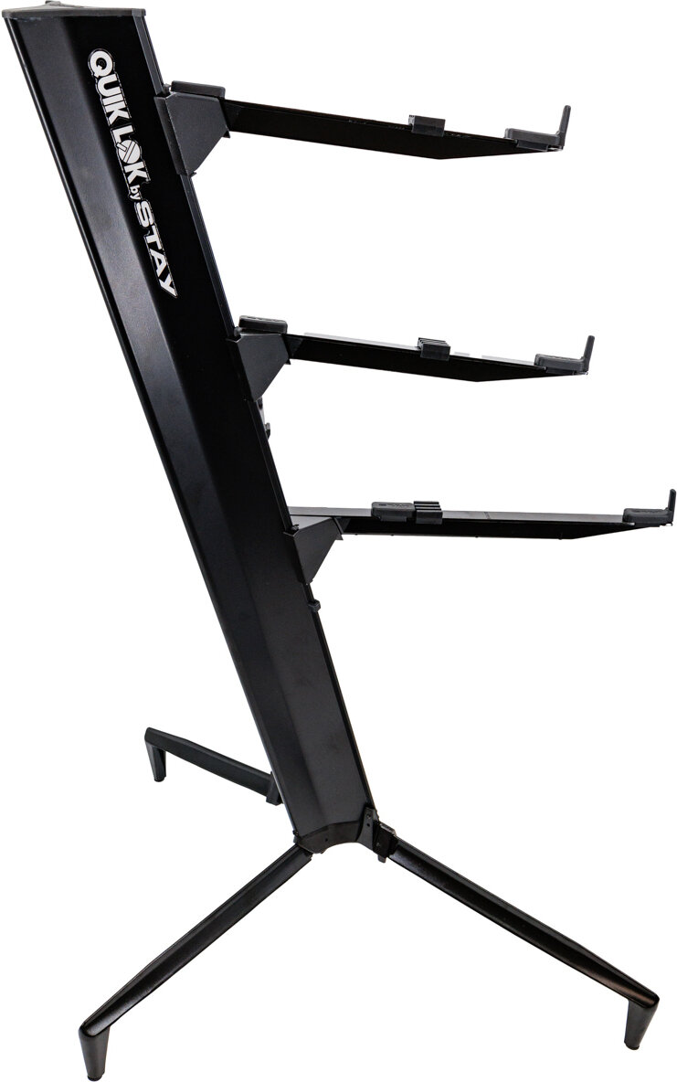 Quik Lok by Stay Music Tower 3-Tier Keyboard Stand, Black, Action Position Back