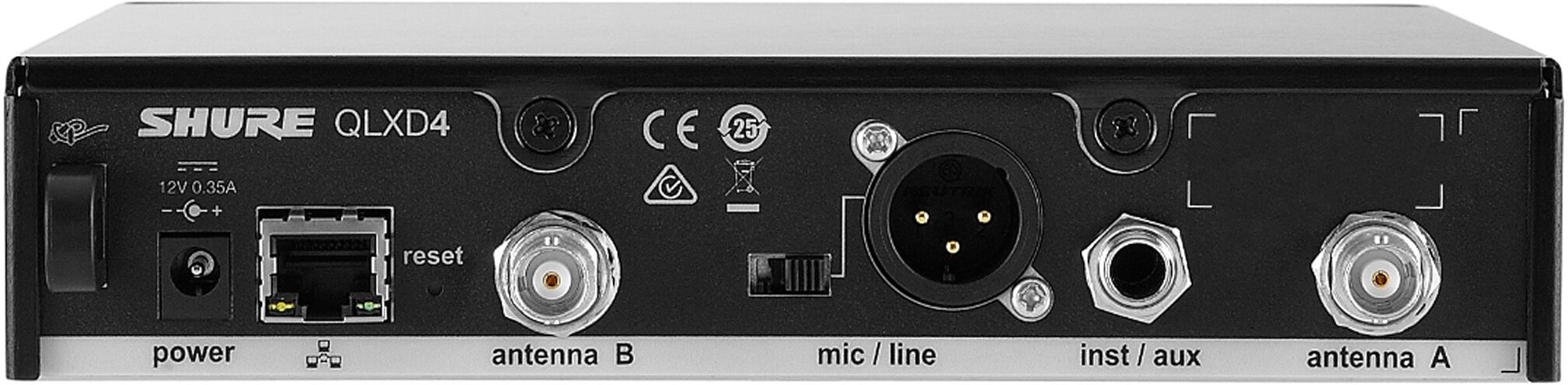 Shure QLXD14/93 Wireless System with WL93 Lavalier Microphone, Action Position Back