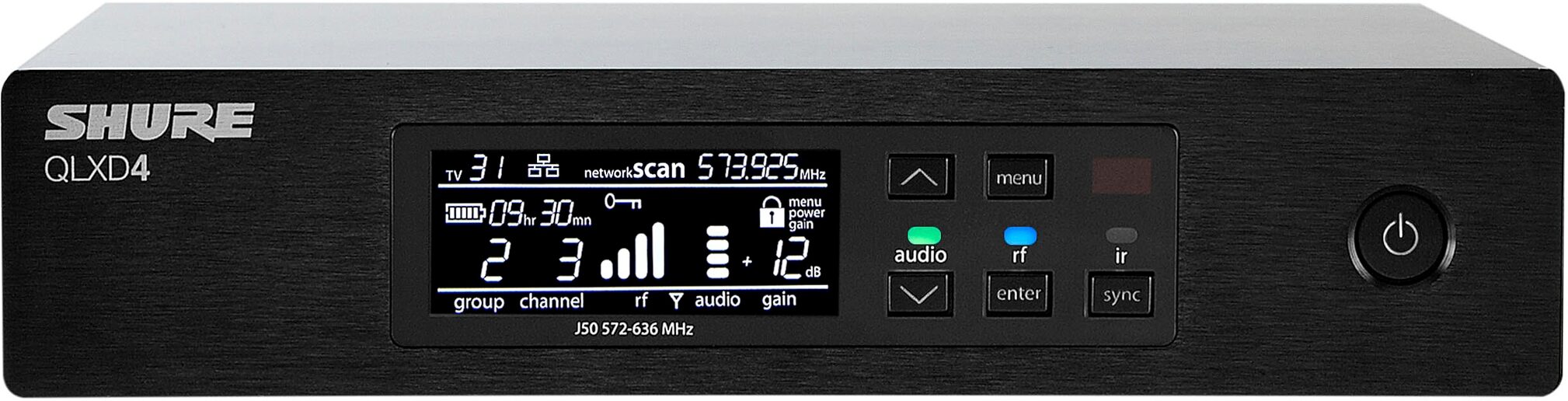 Shure QLXD14/84 Wireless System with WL184 Lavalier Microphone, Detail Front