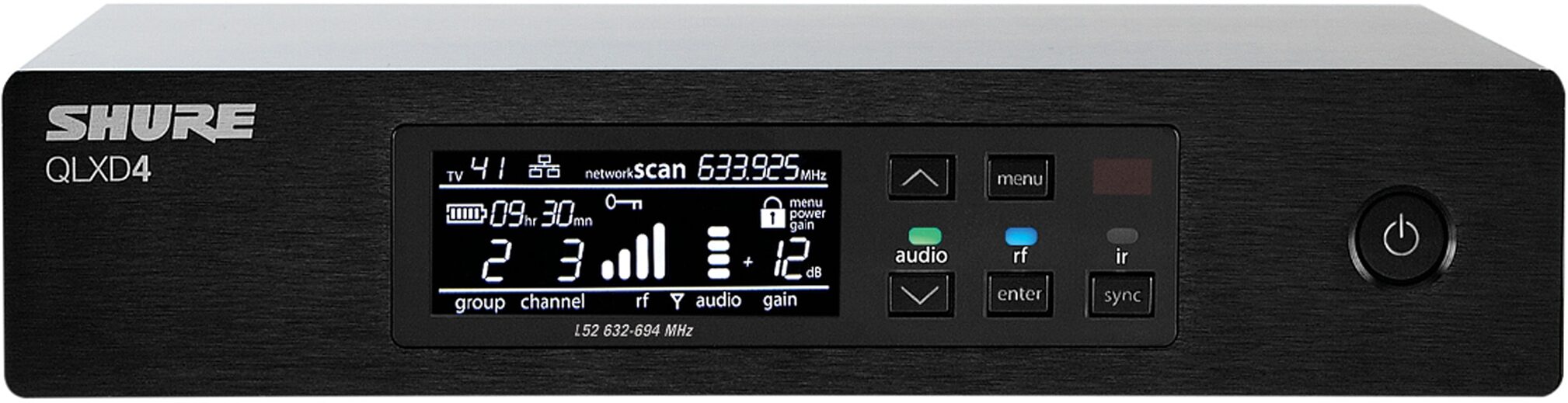 Shure QLXD14/93 Wireless System with WL93 Lavalier Microphone, Action Position Back