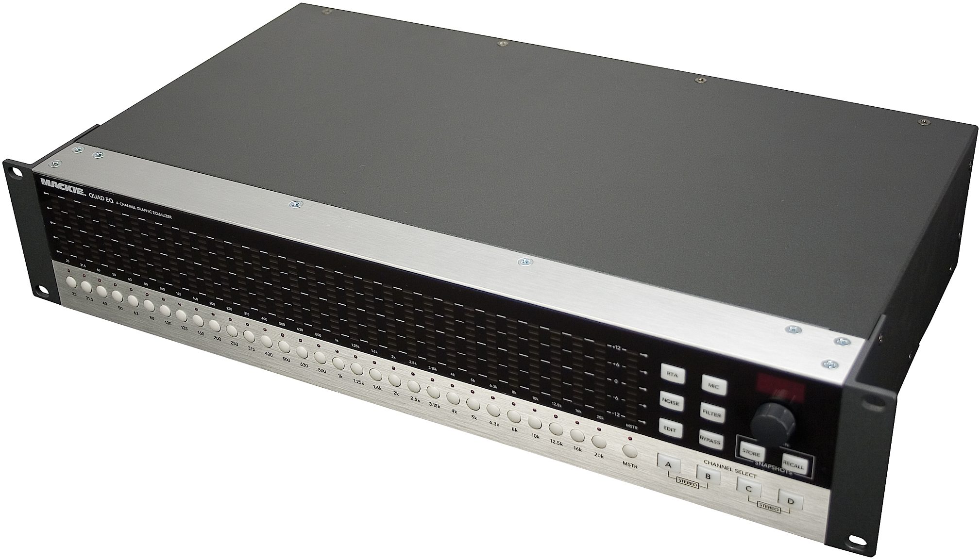 Mackie QuadEQ 4-Channel Digital Graphic Equalizer, Left Angle High