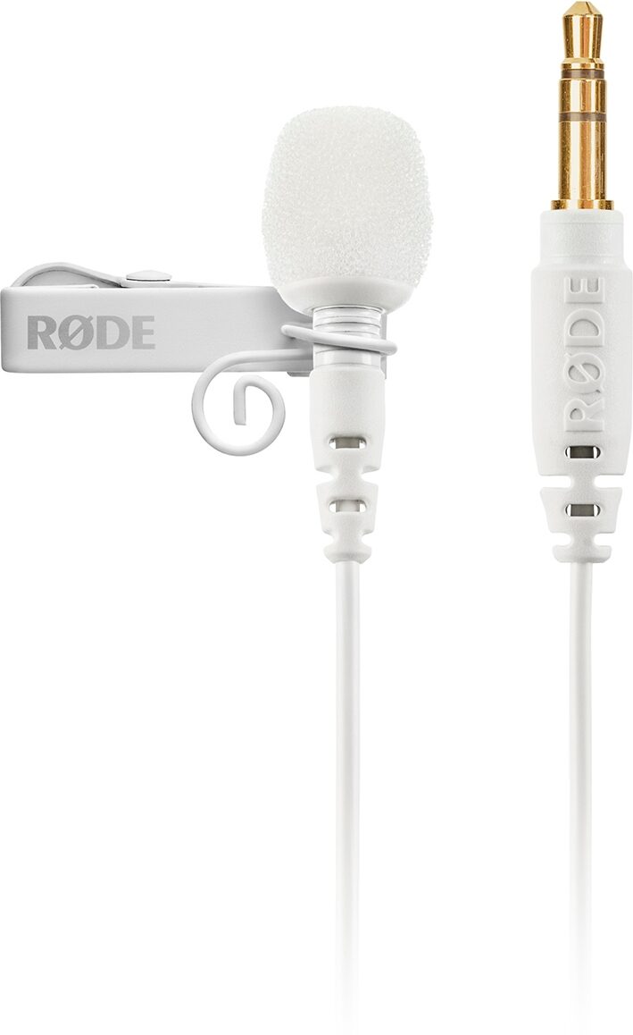 Rode Lavalier GO Microphone, White, Action Position Back