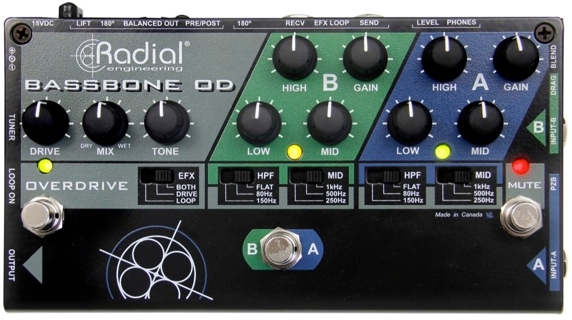 Radial BassBone OD Bass Preamp and DI Pedal